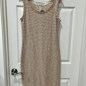 St. John Couture Gold Knit Dress Size 10 (brand new)
